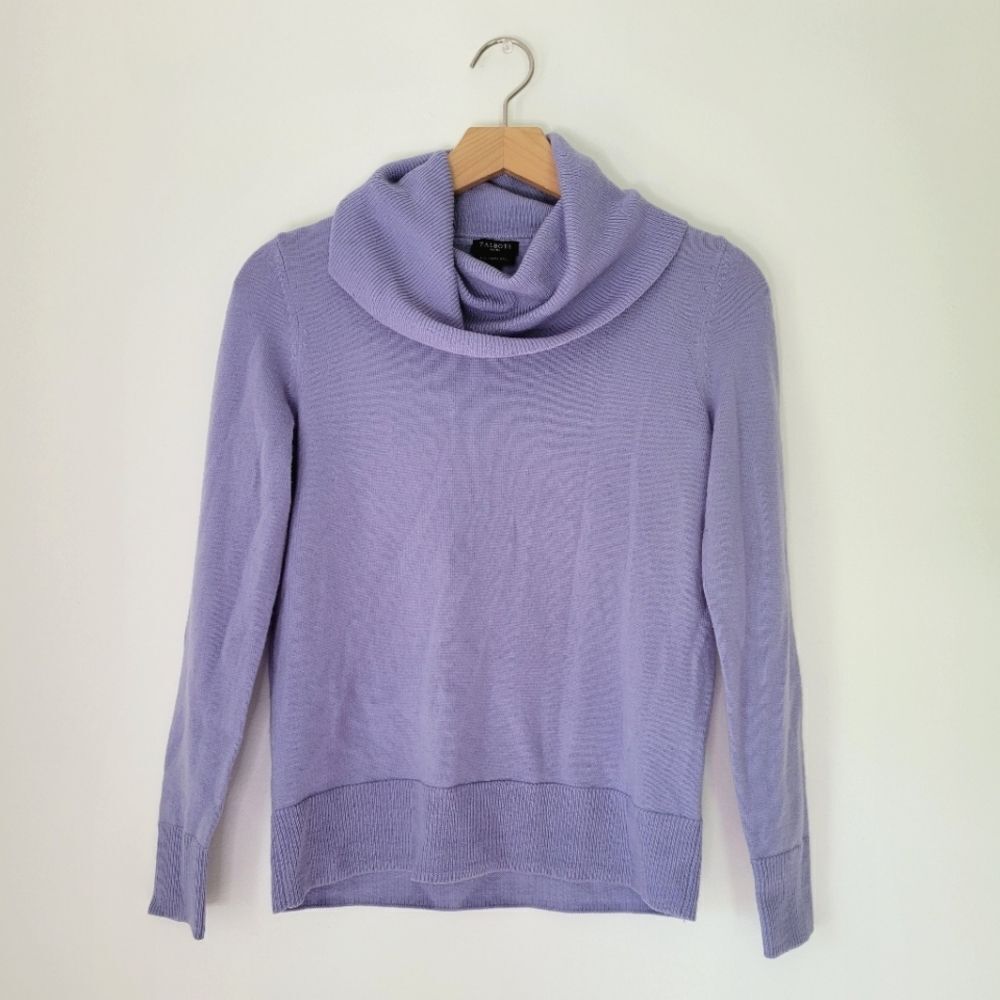 Talbots Purple Turtleneck Sweater Classic Knit Lilac Purple P XS